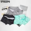 Men's Boxer Underwear with Four Corners Breathable Solid Color Youth Mid Waist Breathable