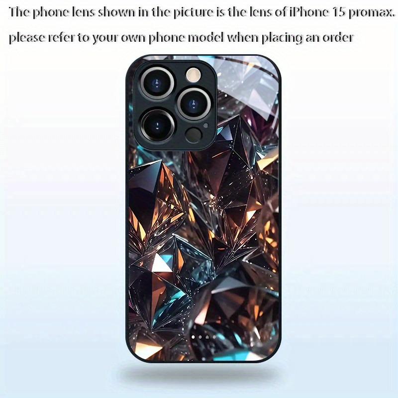 Стильный чехол из закаленного стекла с узором из кристаллов для iPhone 17 16 15 14 13 12 11 Pro Max 17 Air 7 8 Plus XS X XR