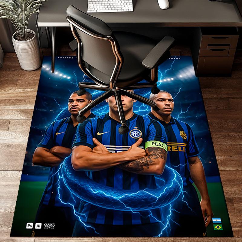 Inter Milan Star Lautaro Rug for Living Room, Game Rooms, Office, Bedroom, Office Floor Mat Playful Design, fan gifts Christmas decor