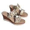 Large Size -3 Rhinestone One-word Mop Wedge Heel Sandals Women's High Heel Outer Wear Muffin Thick-soled Cool Slippers