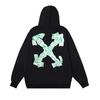 1248 Off-White 2025 Autumn and Winter New Banknote Letter Arrow Print Pattern Hooded Sweatshirt for Men and Women