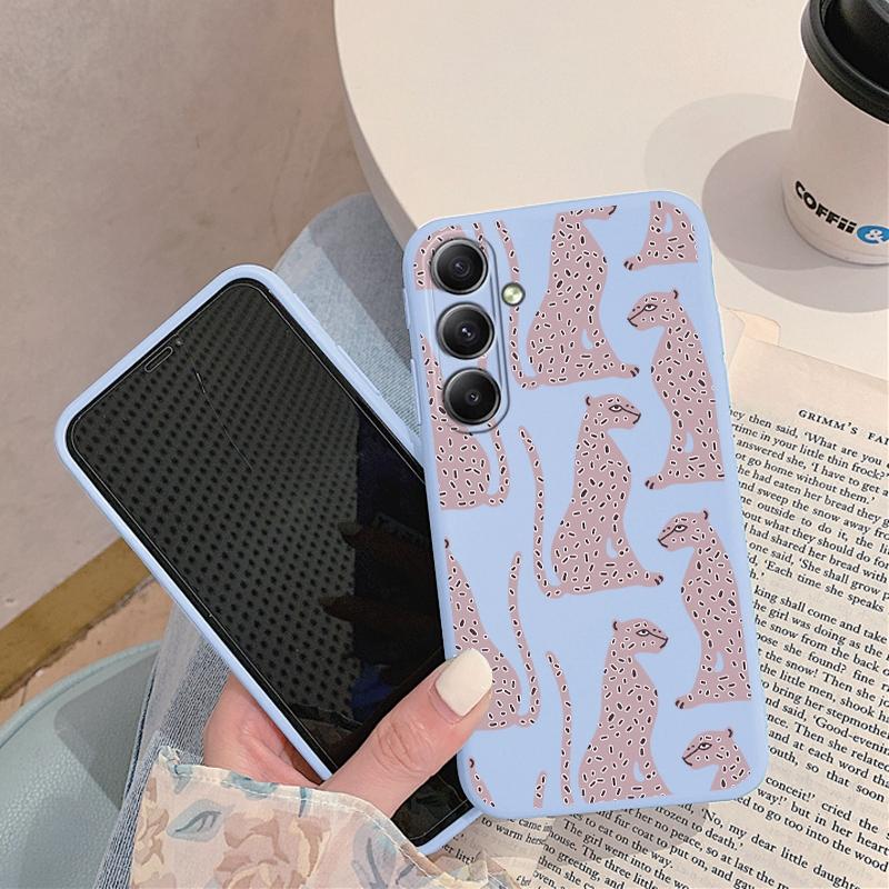 Чехол для телефона Leopard Flower для iPhone 15 Samsung S25 Ultra A55 S24 FE A16 Xiaomi Redmi Note14 13 Pro 14C Huawei Honor 200 Realme противоударный матовый чехол