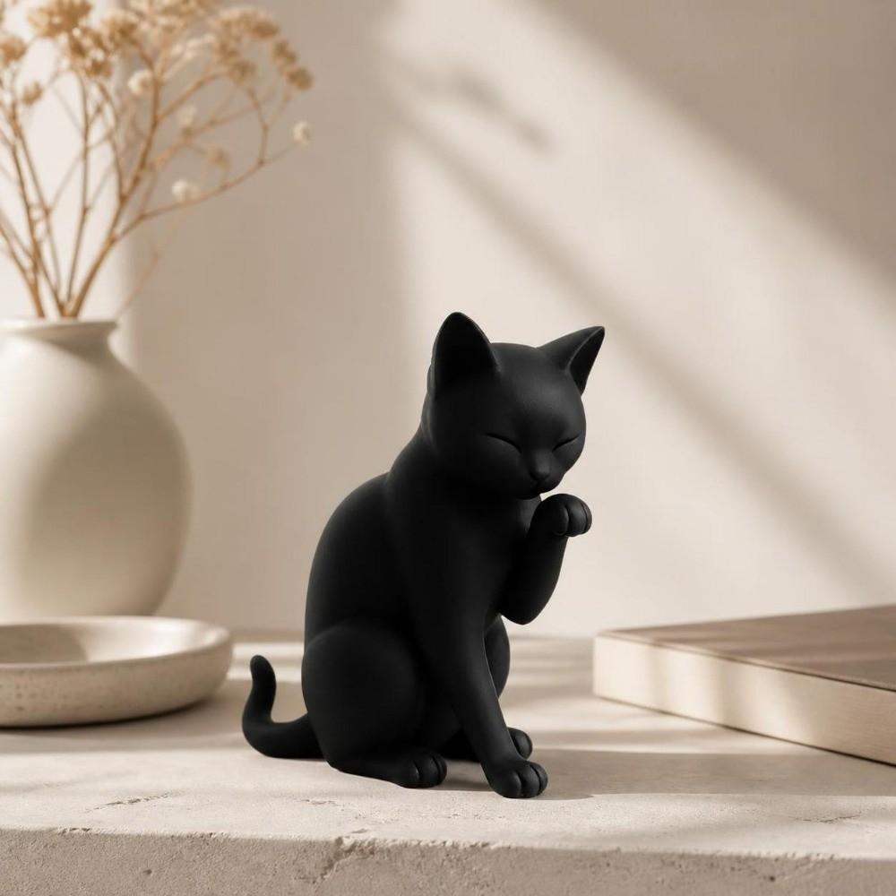 Minimalist Cat Statue Ornaments Kitten Sculpture Creative Tabletop Decoration Window Decor