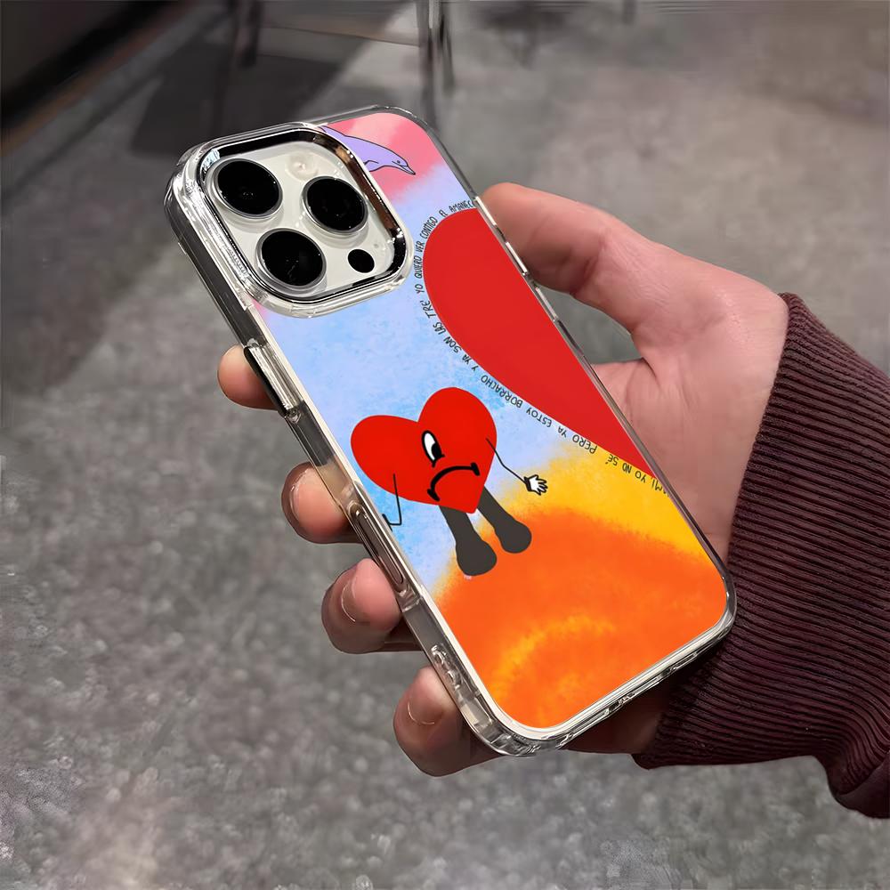 B-Bad B-Bunny Yo Perreo Sola Чехол для телефона для IPhone 17 Air 16 E 15 14 13 12 11 Plus Pro Max Гальванизированный прозрачный мягкий чехол