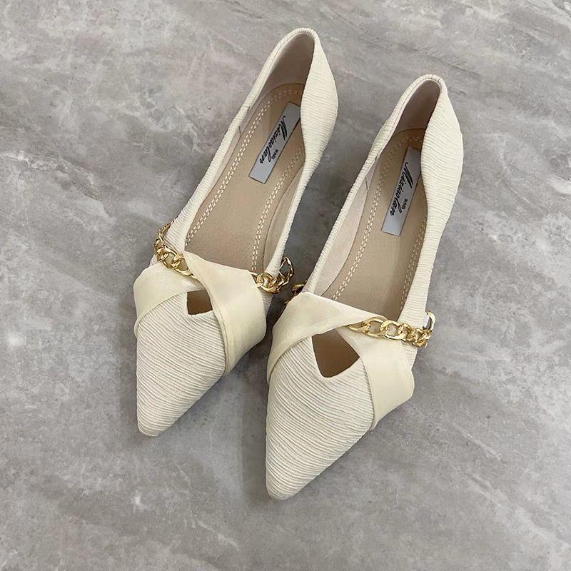 Модные мокасины балетки офисные с острым носком роскошная кожа повседневная обувь для женщины 2024 плоская женская летняя обувь вечерний шик острый носок 39