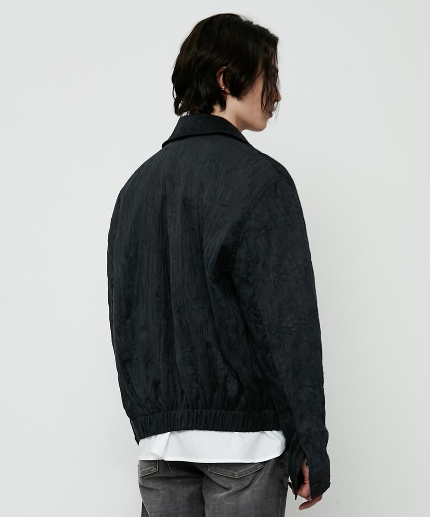 Lmood Shane Pleated Trucker Blouson Jacket Black