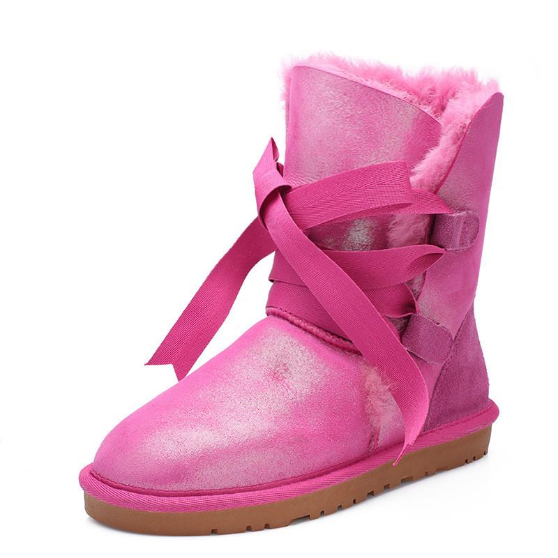 Genuine Sheepskin Top Quality Shoes Women 2025 Natural Fur Wool Real Wool Boots Women Snow Boots Flats Boots Botas Mujer