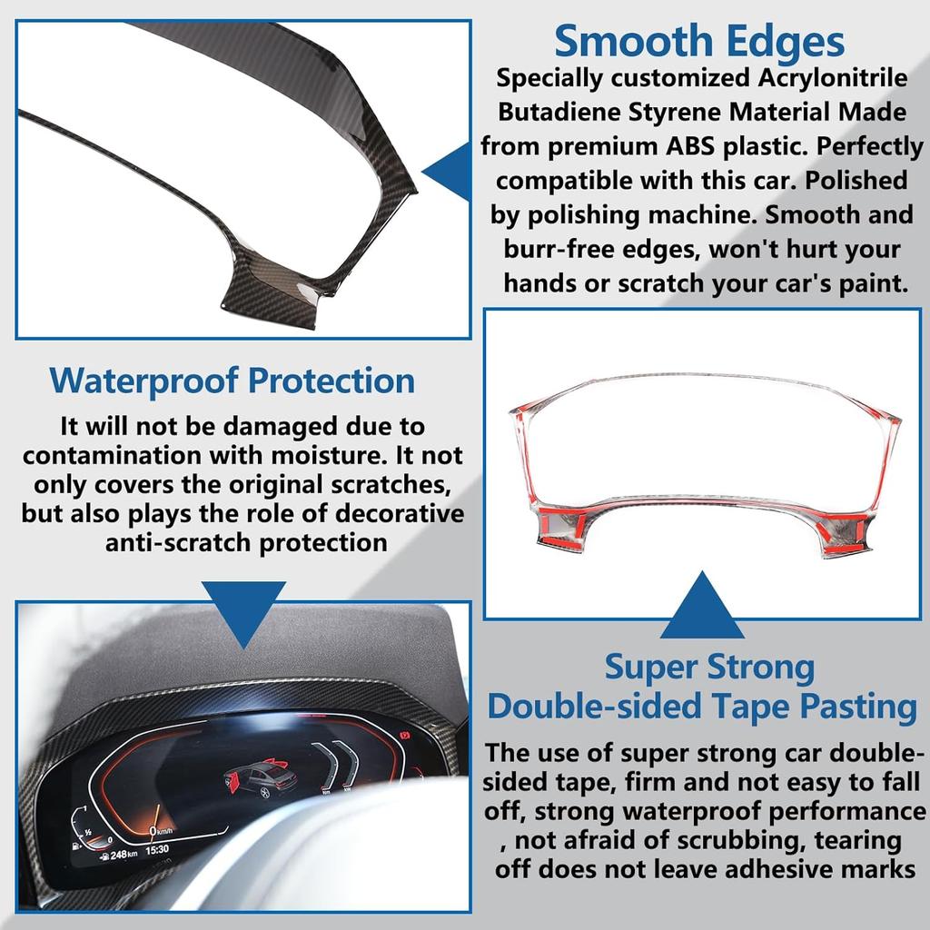 Car Dashboard Speed Meter Trim Frame Compatible with BMW 3 Series G20 G21 320i 330i M340i 2020-2022,Center Console Dash Cover Protector Frame