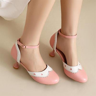 Модная женская обувь Мэри Джейн на высоком каблуке, с ремешком на щиколотке и пряжкой, свадебные туфли-лодочки на тонком каблуке, розовая свадебная обувь принцессы, размер 31-43