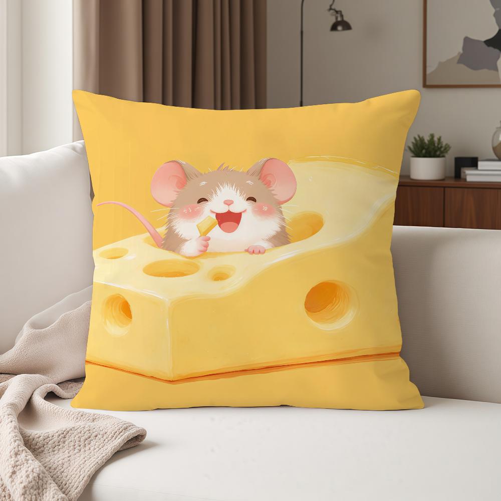 Kawaii Cute HamsterinCheese Pillow Case Suitable For Bedrooms Living Rooms Cars Home Decoration