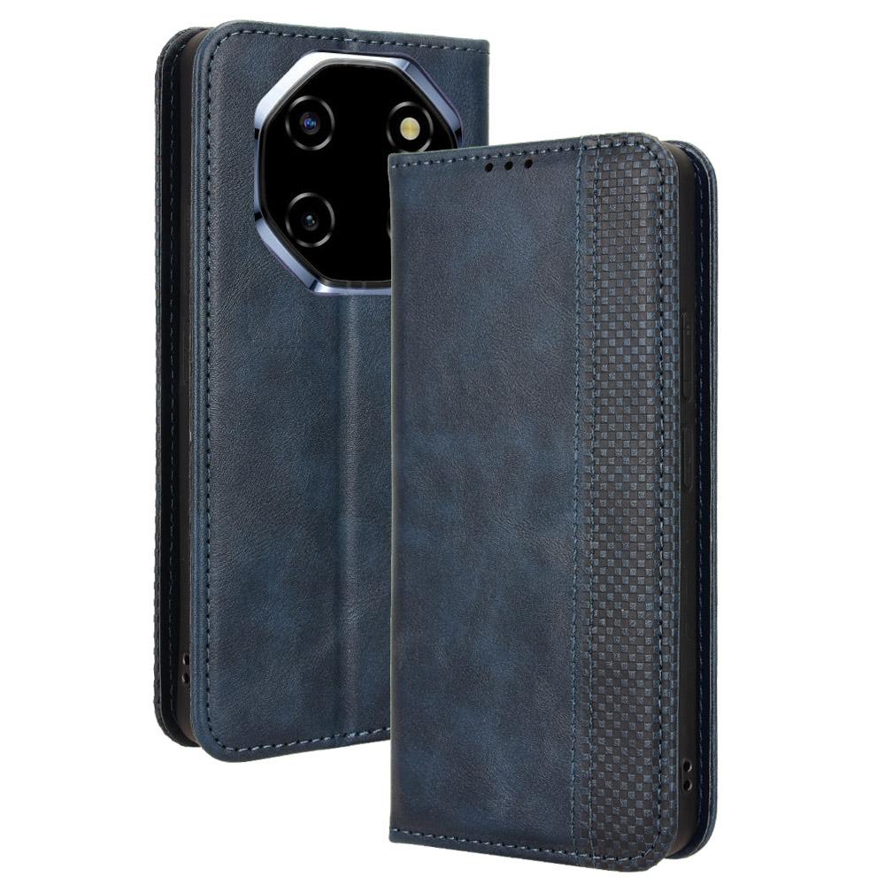 Кожаный чехол-кошелек с подставкой и ретро-текстурой для Blackview Shark 6/Oscal Tiger 8