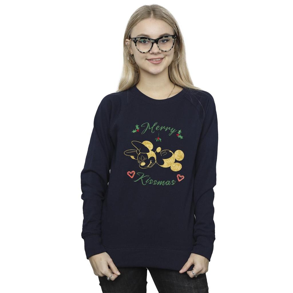 Disney Womens/Ladies Mickey Mouse Merry Kissmas Sweatshirt