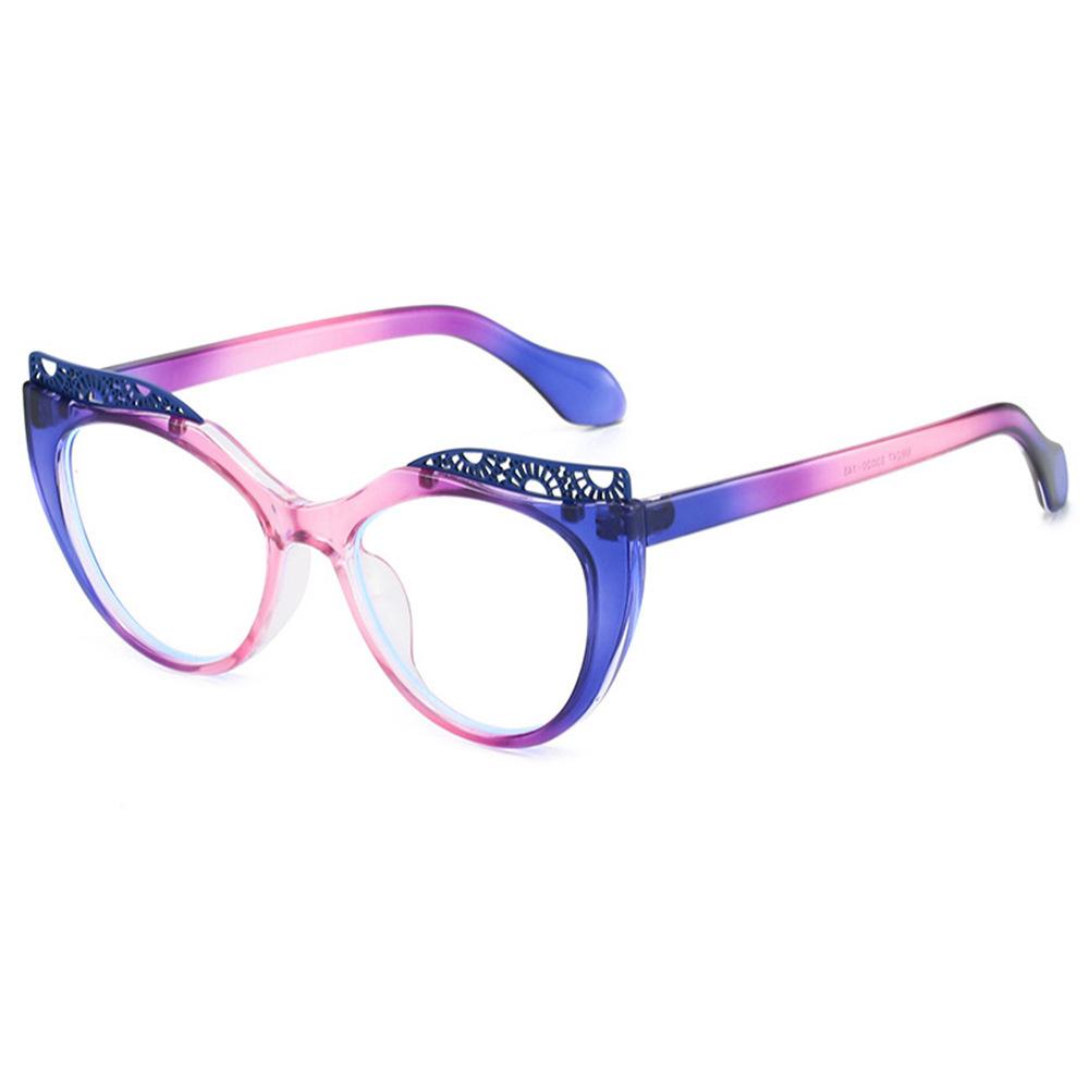 New high-value pattern dopamine cat eye flat mirror ins wind personality catwalk party contrasting color street shot glasses