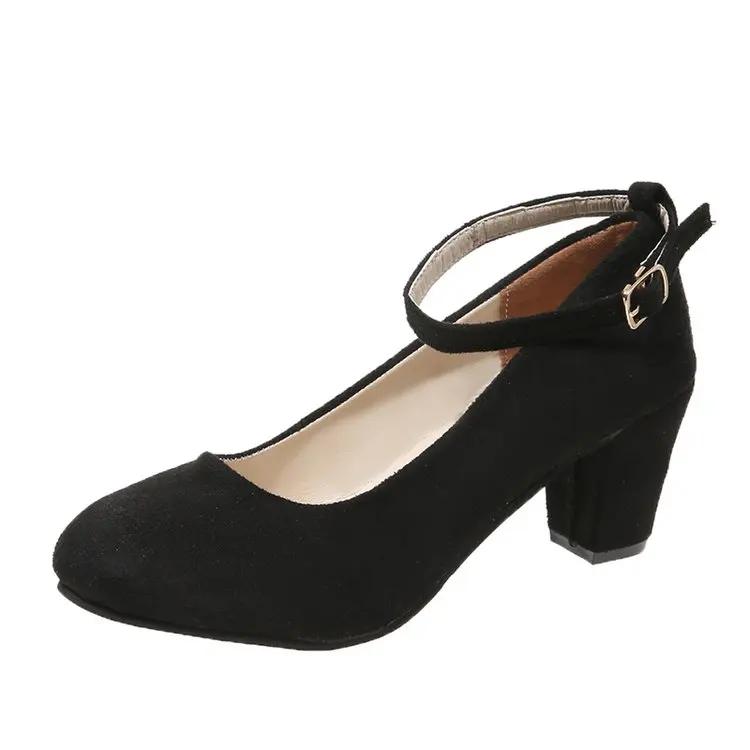 Сексуальные бежевые туфли на высоком каблуке с ремешком на щиколотке, осенние туфли-лодочки из флока с круглым носком, женские летние туфли, женская мода, неглубокие туфли-лодочки