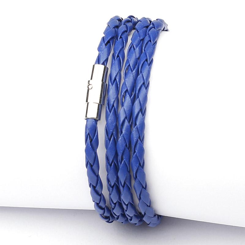 Vogue Женский ручной работы модный кожаный плетеный браслет-манжета унисекс мужской браслет