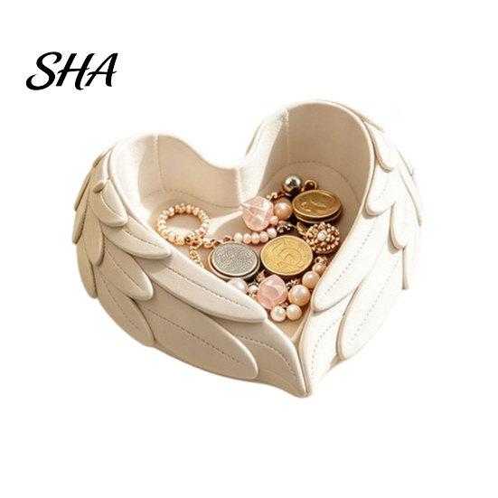 Dressing Table Organizer 3D Printed Heart Shaped Jewelry Tray, Wing Girlish Cute Display Tray Organizer, Vanity for Rings Earrings Necklaces Hair Ties
