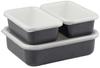 Fuji Enamel Shallow Square Containers Set of 3 X X 2 Cool Gray Freezer Safe Resistant Temperature Main Unit Oven Safe 2 S 1 L Size 1.35L 1, 0.45L