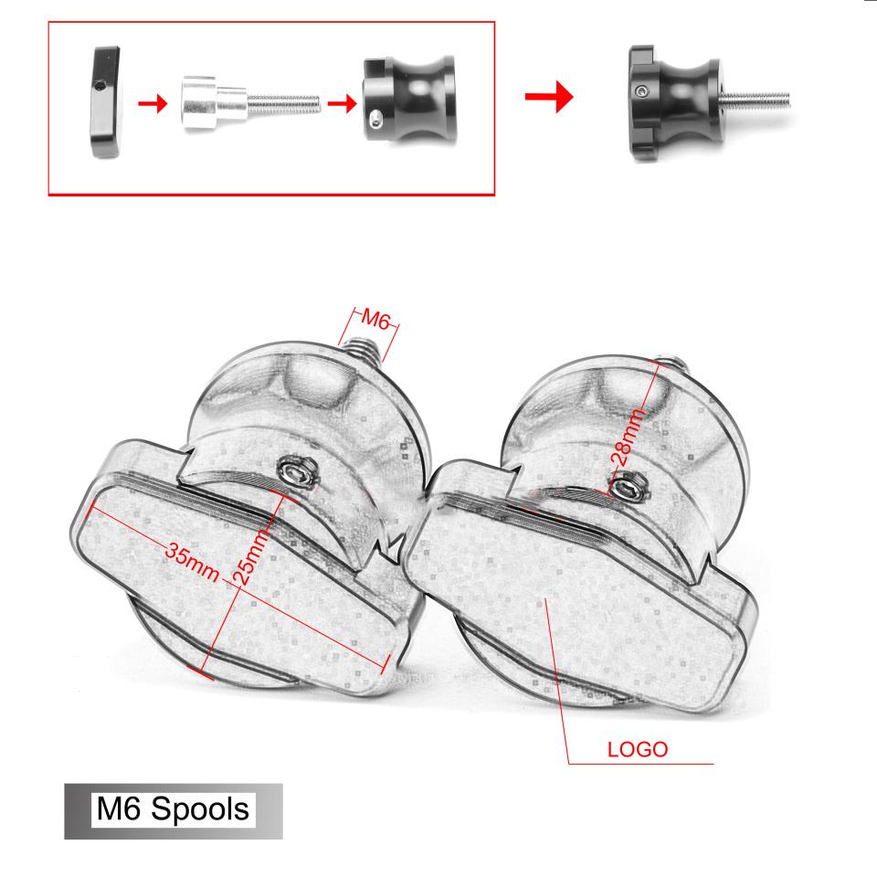 For Yamaha FZ6 2004-2008 FZ8 FZ 6 FZ 8 2011-2012 Motorcycle 6MM Swingarm Spools Slider Stand