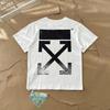 Off-White Летняя новинка 2025 года, черно-белая классическая футболка с короткими рукавами и принтом в виде всплеска стрелы для мужчин и женщин, парная футболка