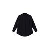 Casual Solid Color Polo Collar Long Sleeve Shirt Unisex Shirts Black H63044