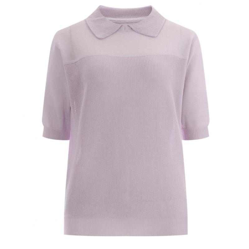Shop Women Collar Neck Regular ShorT Sleeve KniT T shirT whiTe 21ds Wkn 1436
