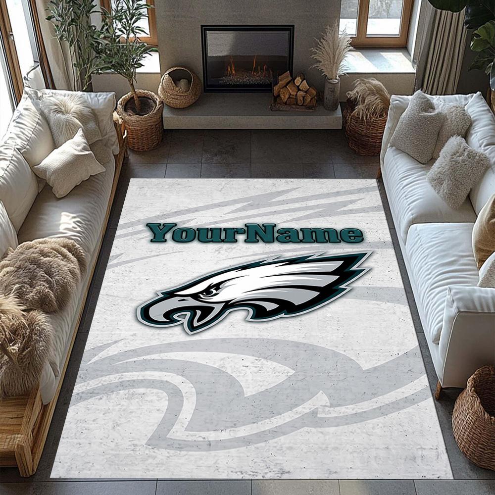 Philadelphia Eagles Personalized Name Carpet Perfect For Foyer Study Room Bedrooms Balcony Antislip Carpet Anime Office Decor