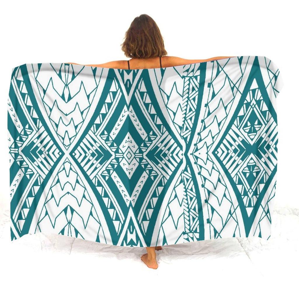 Resort Seaside Tourism Tribal Ethnic Style Women'S Sarong Polynesian Print Custom Seaside Beach Dress