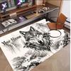 Wolf Theme Soft Crystal Velvet Rug Custom Name & Text Print Non Slip Floor Rug for Bedroom Living Room