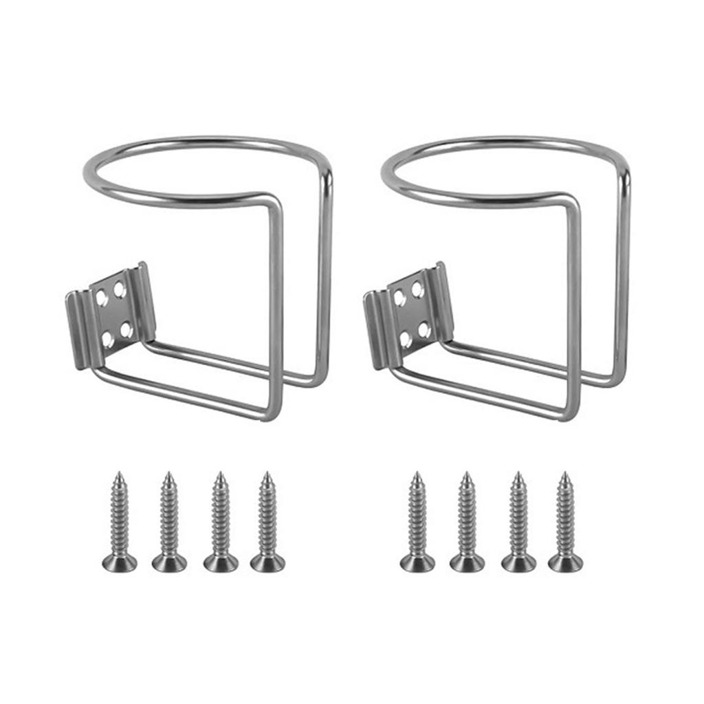 Stainless Steel Cup Holder Drink Beverage Cup Storage Rack for Marine Boat Yacht Kayak Trailer Hardware Accessories 2pcs