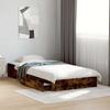 Bed Frame with Drawers Smoked Oak 90x190 cm Wood Based Panel
