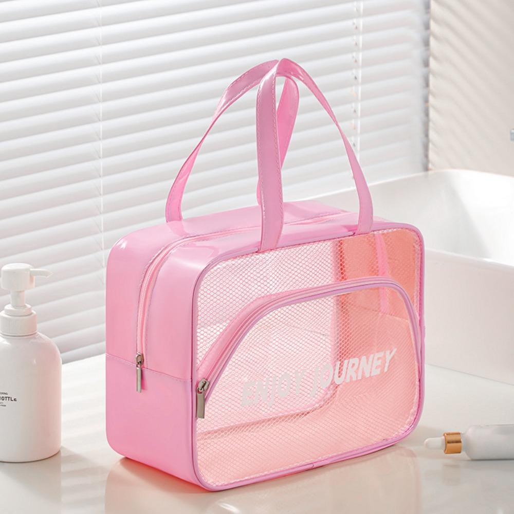 Large Capacity Swimming Storage Bags Mesh Toiletries Organizer PVC Bathing Wash Bags Bathing
