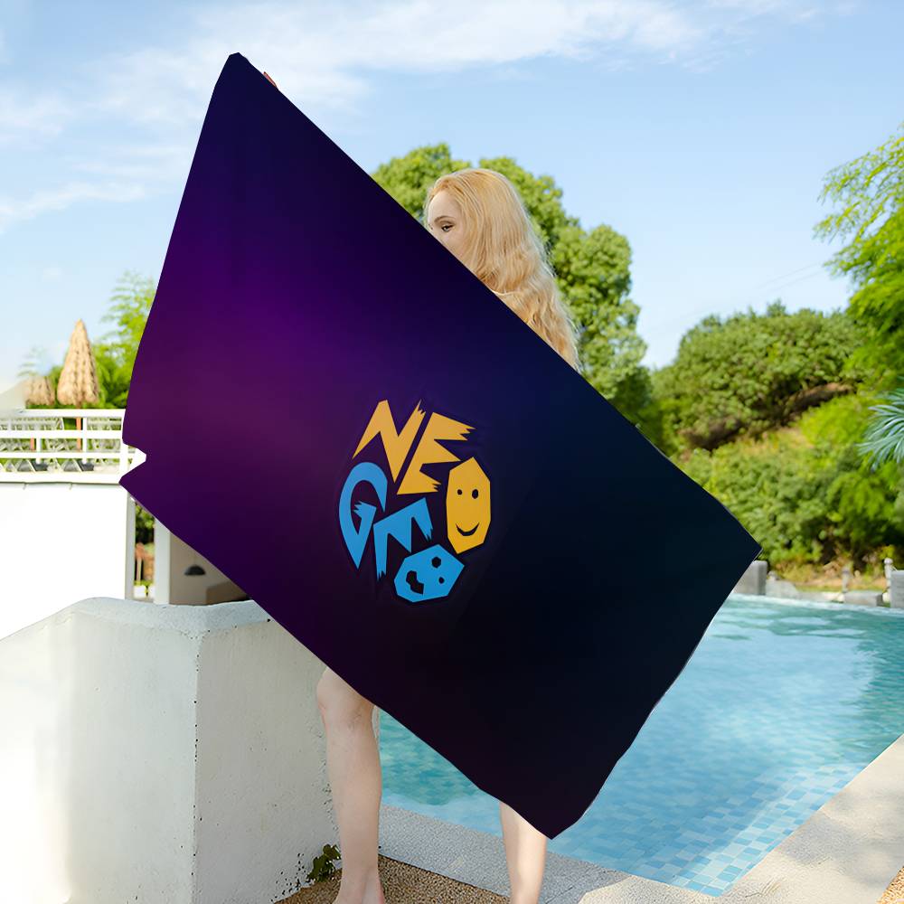 Микрофибровое пляжное полотенце с логотипом Neo Geo, впитывающее, быстросохнущее, мягкое, для йоги, плавания, курорта, альпинизма