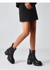 St&Sat Fashion Boots Thick Heel Zipper Short Boots