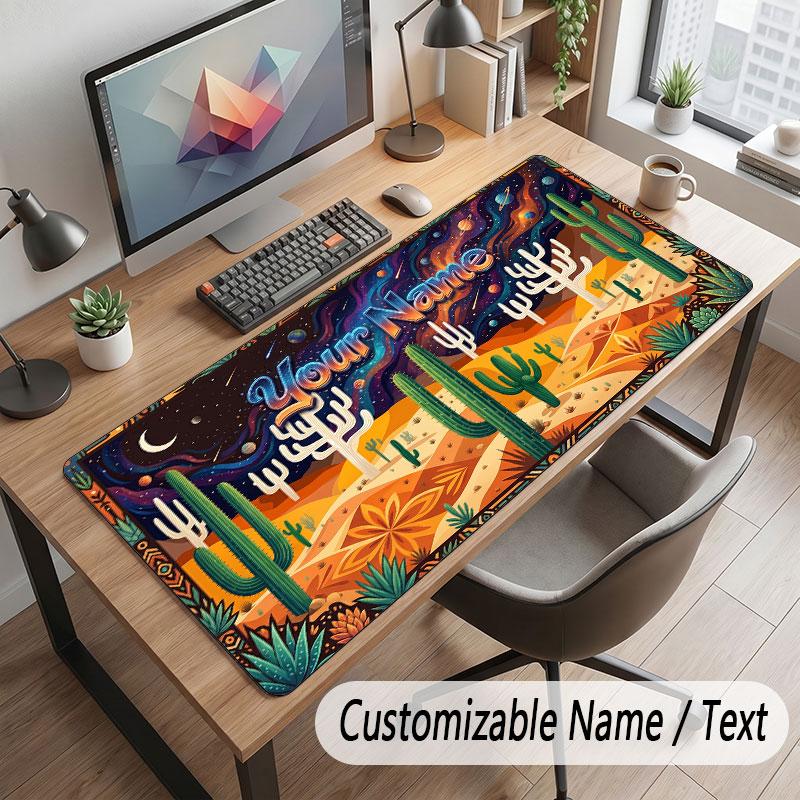 Mountain Landscape Theme Customized Mouse Pad Personalized Print Name Text Desk Mat For Home Office Table Decor