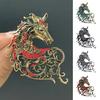 1/4Pcs Retro Style Brooch Sparkling Rhinestones Inlaid Horse Head Design Pin Clothes Hats Bags Badge Horse Year Zodiac Accessories