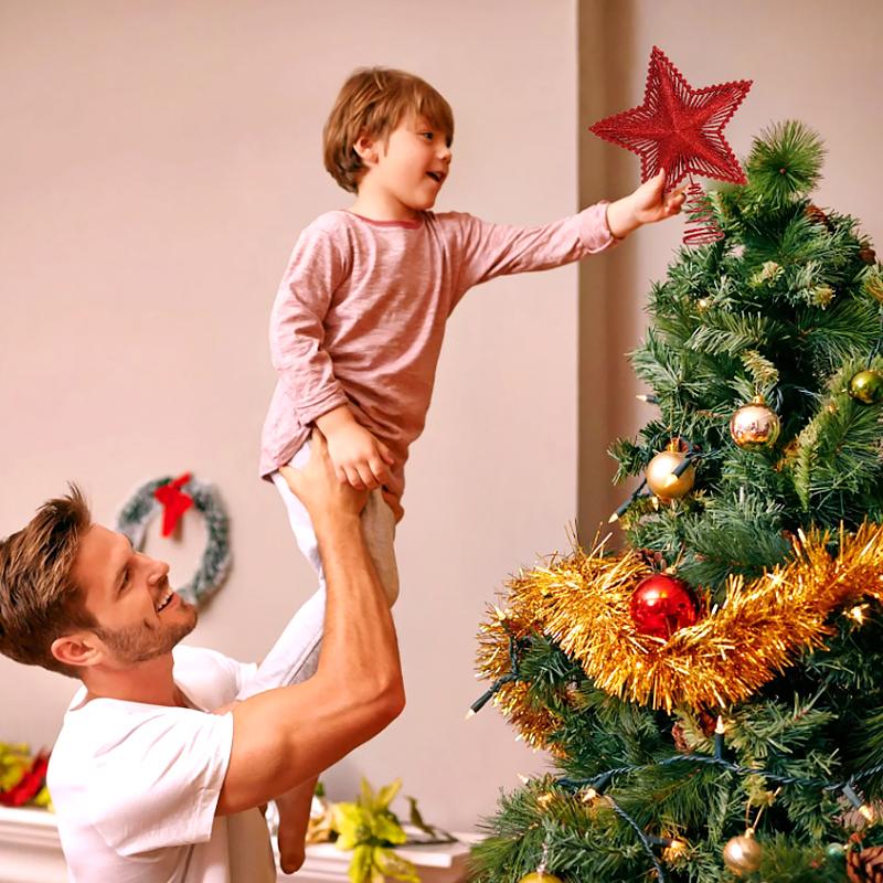 1 шт. Трехмерные железные блестящие полые рождественские елочные украшения, макет сцены