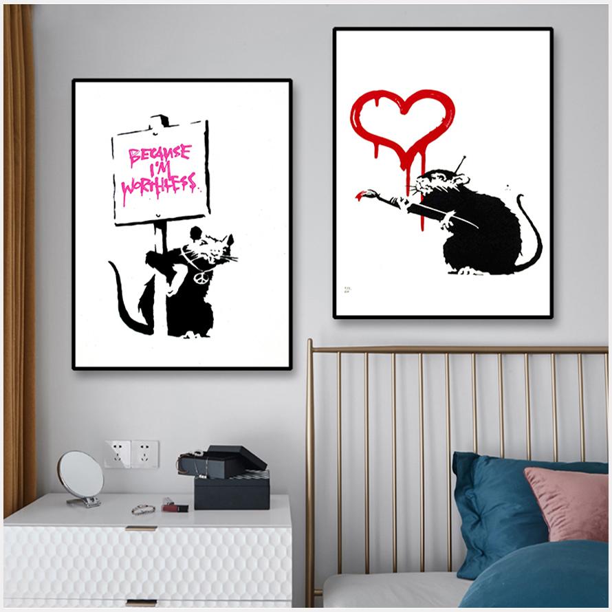 Абстрактное искусство Бэнкси на холсте, постер с принтом, настенная живопись на холсте, скандинавская картина и принты, настенные панно для гостиной, Декор Куадрос