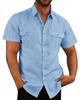 Summer Cardigan Men's Short-Sleeved T-shirt Cotton and Linen Led Casual Men's T-shirt Shirt Male Breathable M-5XL