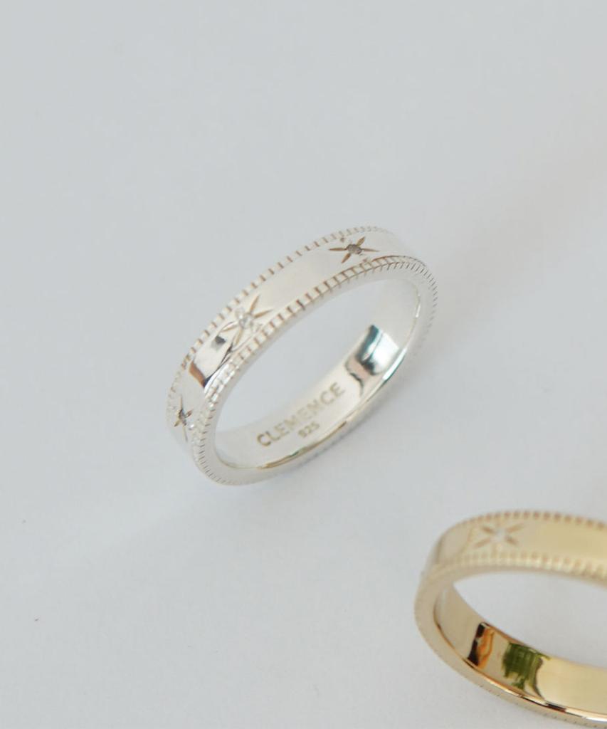 Кольцо с цветочным узором Clemence Jewelry Fleur Carving Ring 01_Серебро