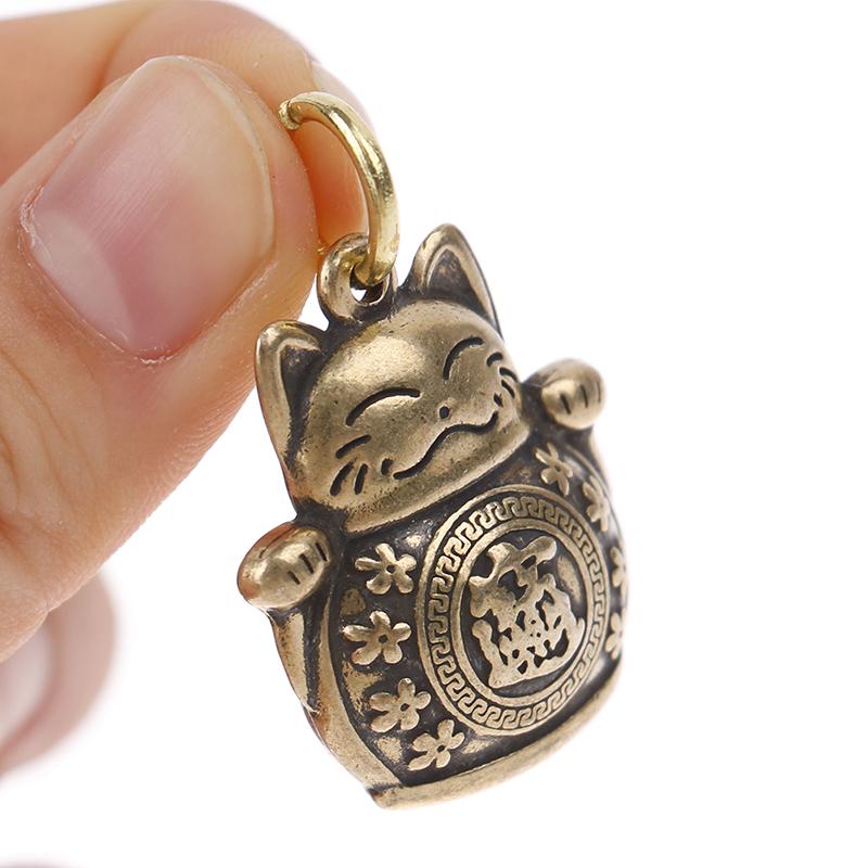 Брелок из чистой меди Lucky Cat, ювелирные изделия своими руками, подвесные аксессуары, брелок, подвеска