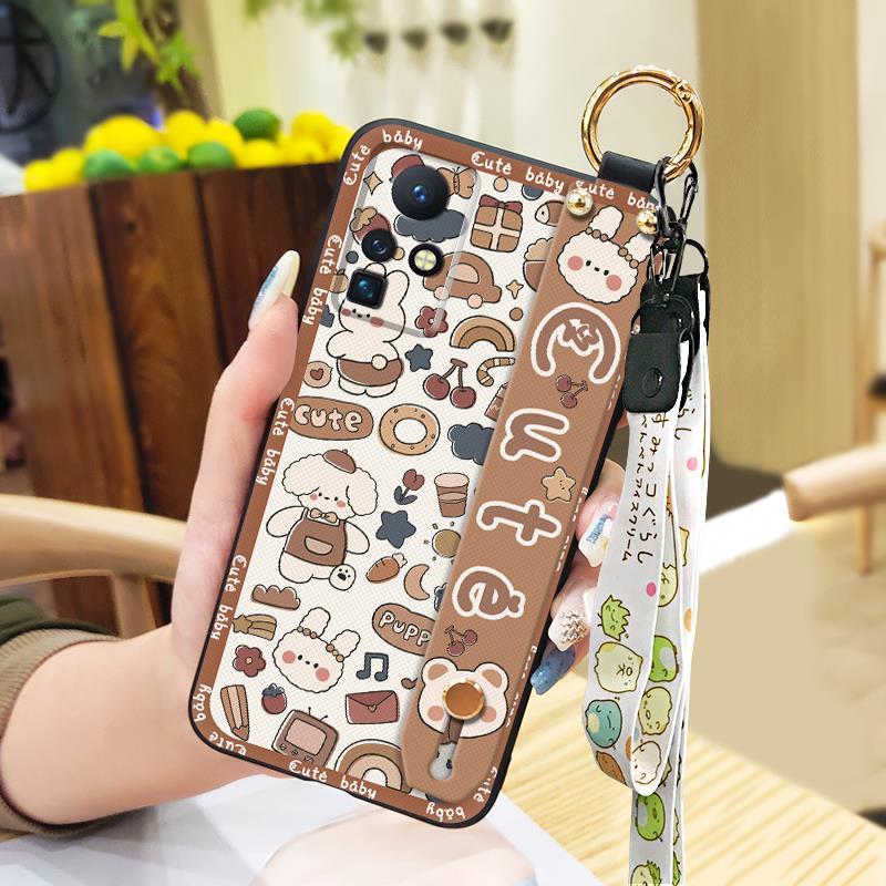 Shockproof Cartoon Phone Case For Infinix Zero X/X Pro/X6811/X6811B Soft Case Cute Dirt-resistant Ring Kickstand Durable