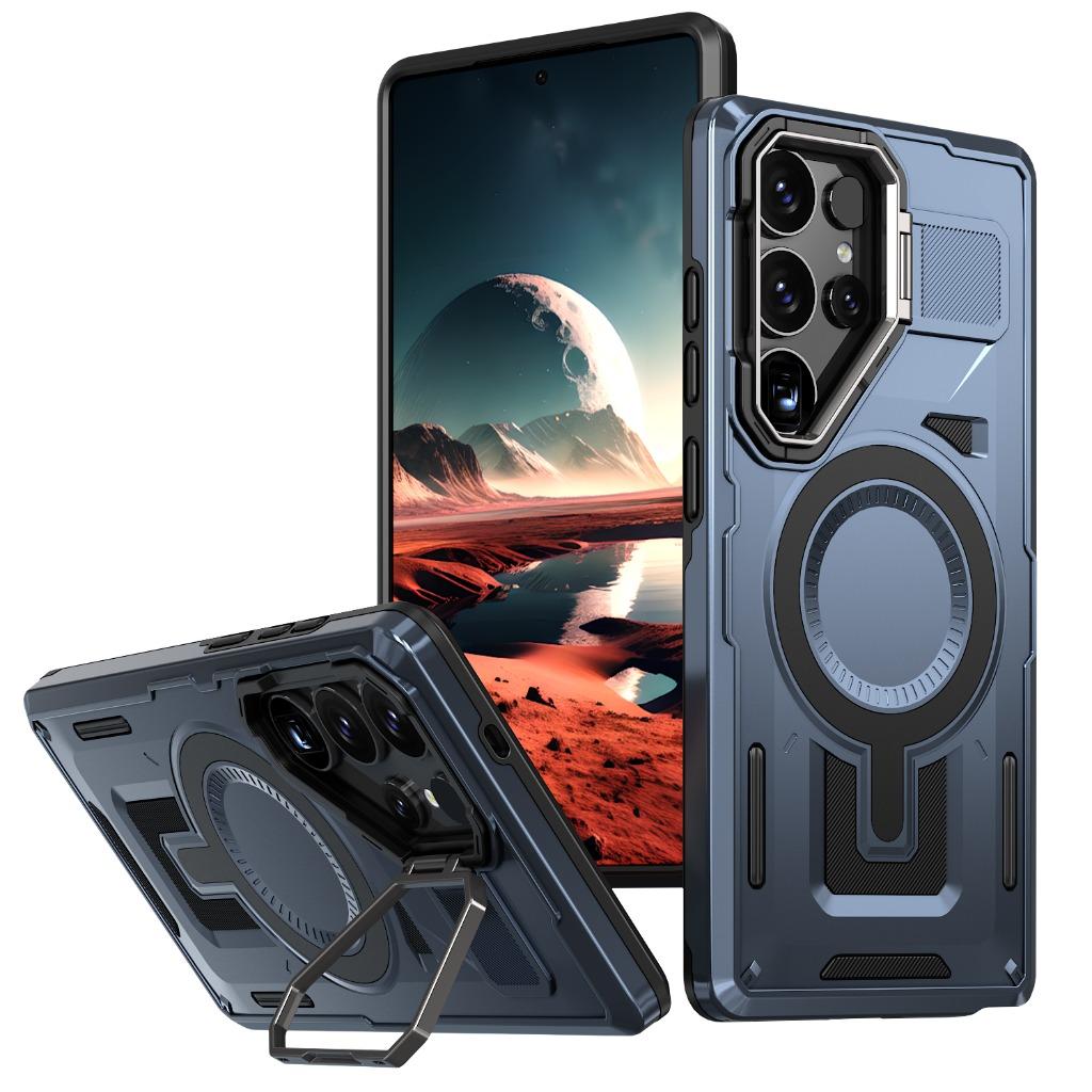 For MagSafe Magnetic Phone Case with Camera Frame Stand For Samsung Galaxy S26 Plus S25 S24 S23 FE S22 Ultra A56 A36 A26 A16 A06