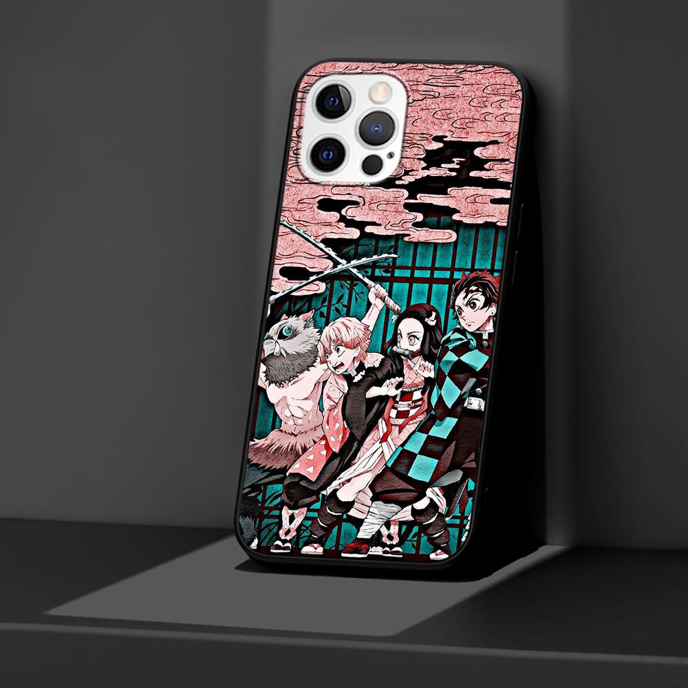 Чехол «Убийца демонов» для iPhone 14 11 13 Pro Max 12 Mini XR 7 8 Plus SE 2020 XS 6 6S + 5 5S, черный мягкий чехол-сумка для мобильного телефона