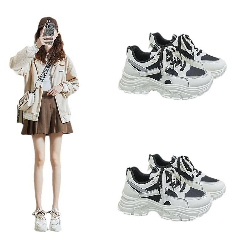Туфли на платформе Dad Shoes, женская весенняя новинка, модные универсальные, красивые, легкие, повседневные белые туфли