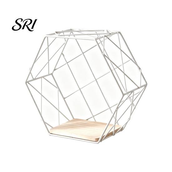 Decorative Wall Storage Shelf Large-Capacity Rack with Hexagonal Shape Art No Drill Display Stand Mounted for Living Room Layered