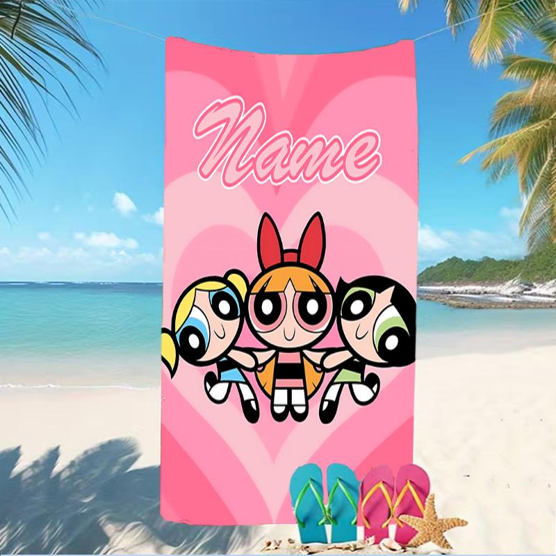 Customizable personalized beach towels The Powerpuff Girls themed designs.Suitable for the beach, yoga, sports;ideal as beach accessories