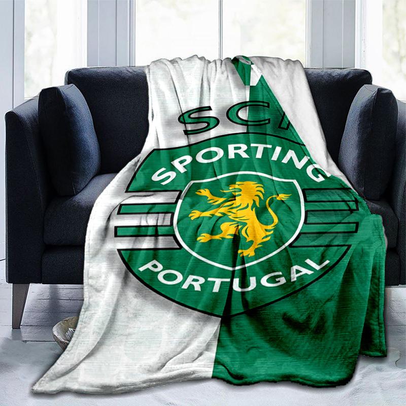 Sporting Cp Crest Emblem Blanket Suitable for Sofas, Beds, Offices, And Camping - Perfect Gift for Halloween Christmas