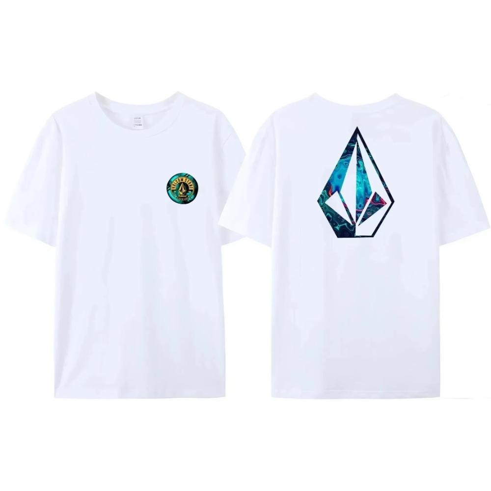 Volcom Obsidian Kid Boy Girls T-shirt Woman Man Clothes Short Sleeve Tops Summer Tees Fashion High Quality Big Size