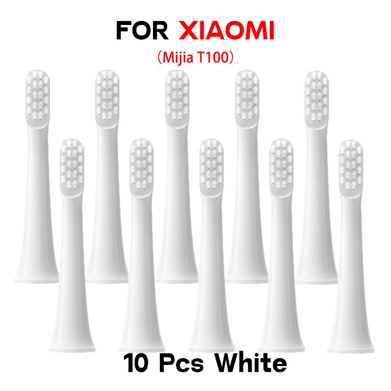 10 шт. насадки для щеток для XIAOMI T100 с мягкой щетиной DuPont, вакуумные насадки, сменные насадки для электрической зубной щетки