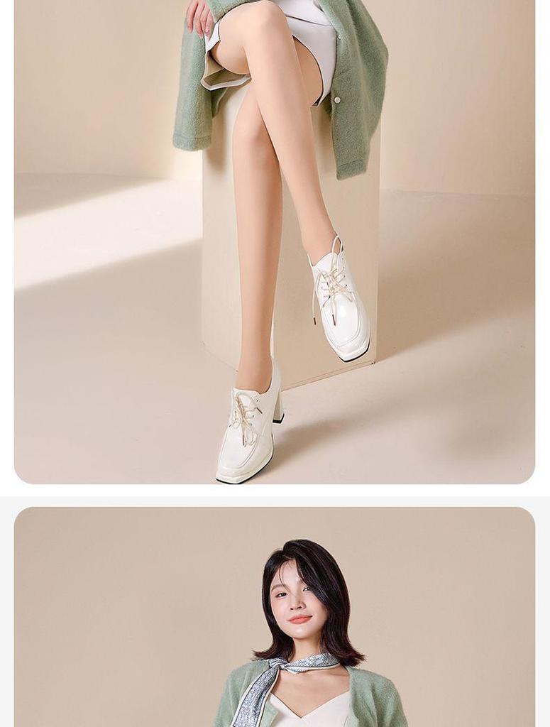 Суперплотные флисовые колготки-леггинсы с петлей на пятке телесного цвета - Женские базовые колготки для осени/зимы (400г)